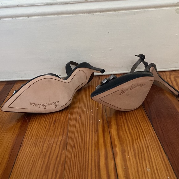 NIB Sam Edelman Black Mark Slingback Heels - Picture 4 of 5